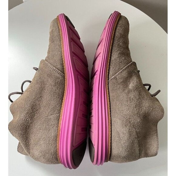 Cole Haan Chukka Boots Mens Size 7.5 Lunargrand  Brown Suede Leather Pink Soles main image 7